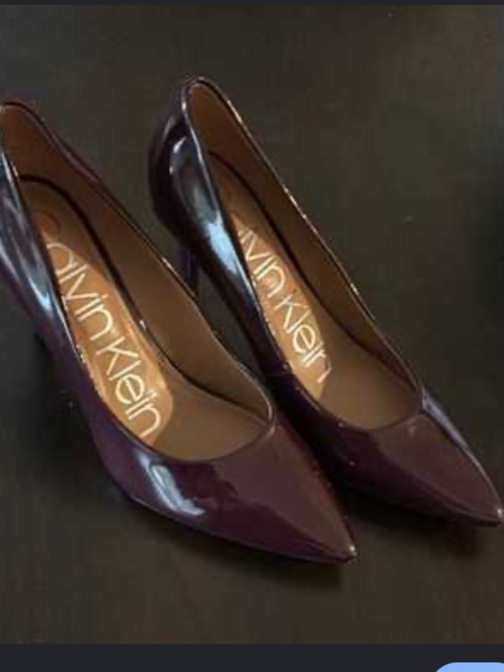 Calvin Klein Women's Patent Pointed Pumps in Plum